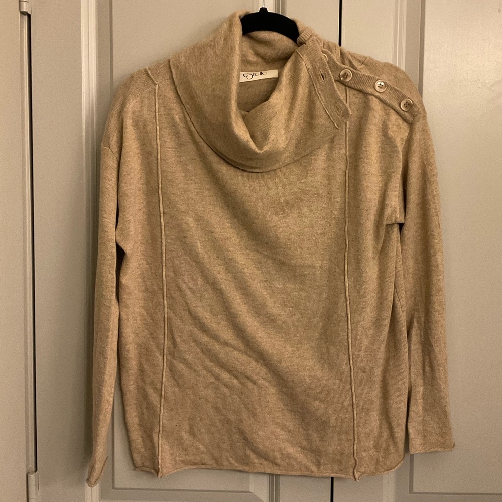 Beige Cowl Neck Sweater Size S